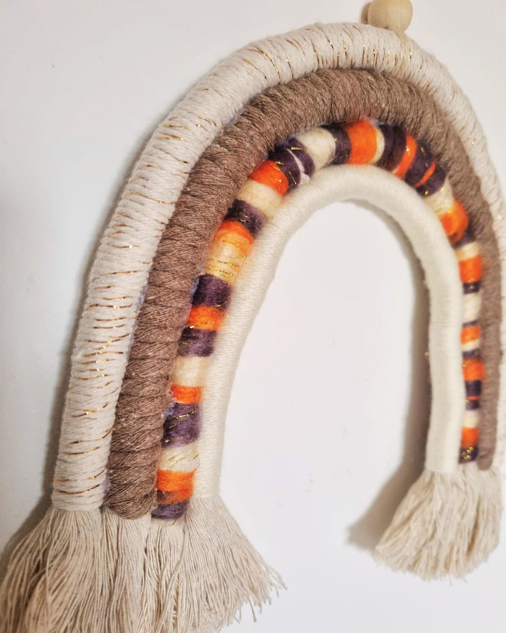 Arco-Íris em Macramé Multicolor 20x20cm