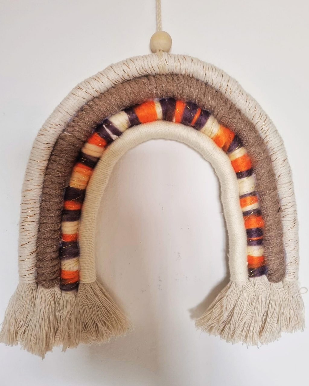 Arco-Íris em Macramé Multicolor 20x20cm