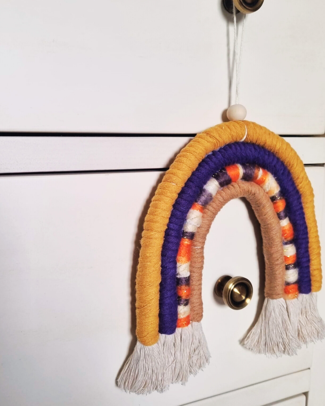Arco-Íris em Macramé Multicolor 20x20cm