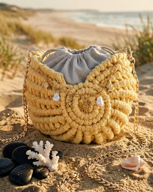 Bolsa Búzio Amarelo Manteiga - imagem gerada por IA (referência visual)