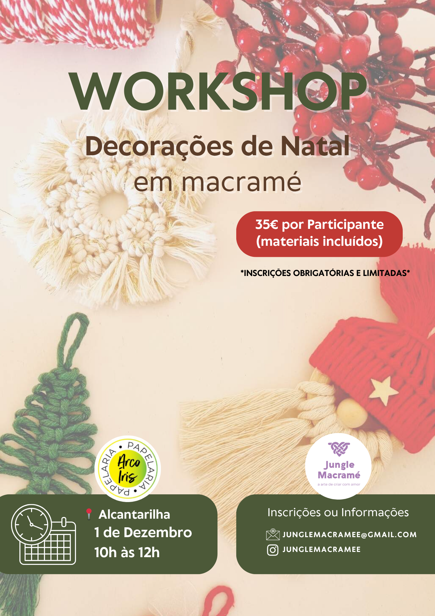 Workshop Decorações de Natal 🎄 – Alcantarilha 1 de Dezembro