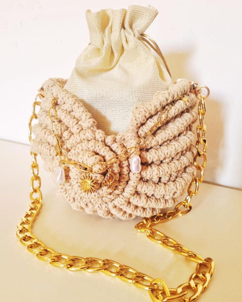 Bolsa Concha Média em Macramé | Jungle Macramé