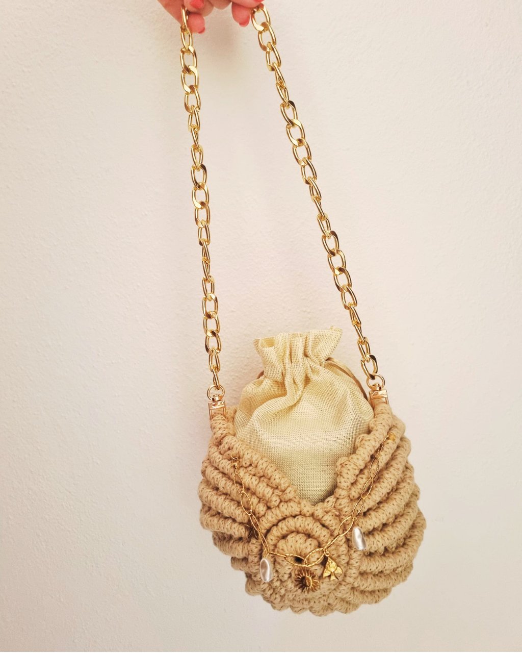 Bolsa Concha Média em Macramé | Jungle Macramé