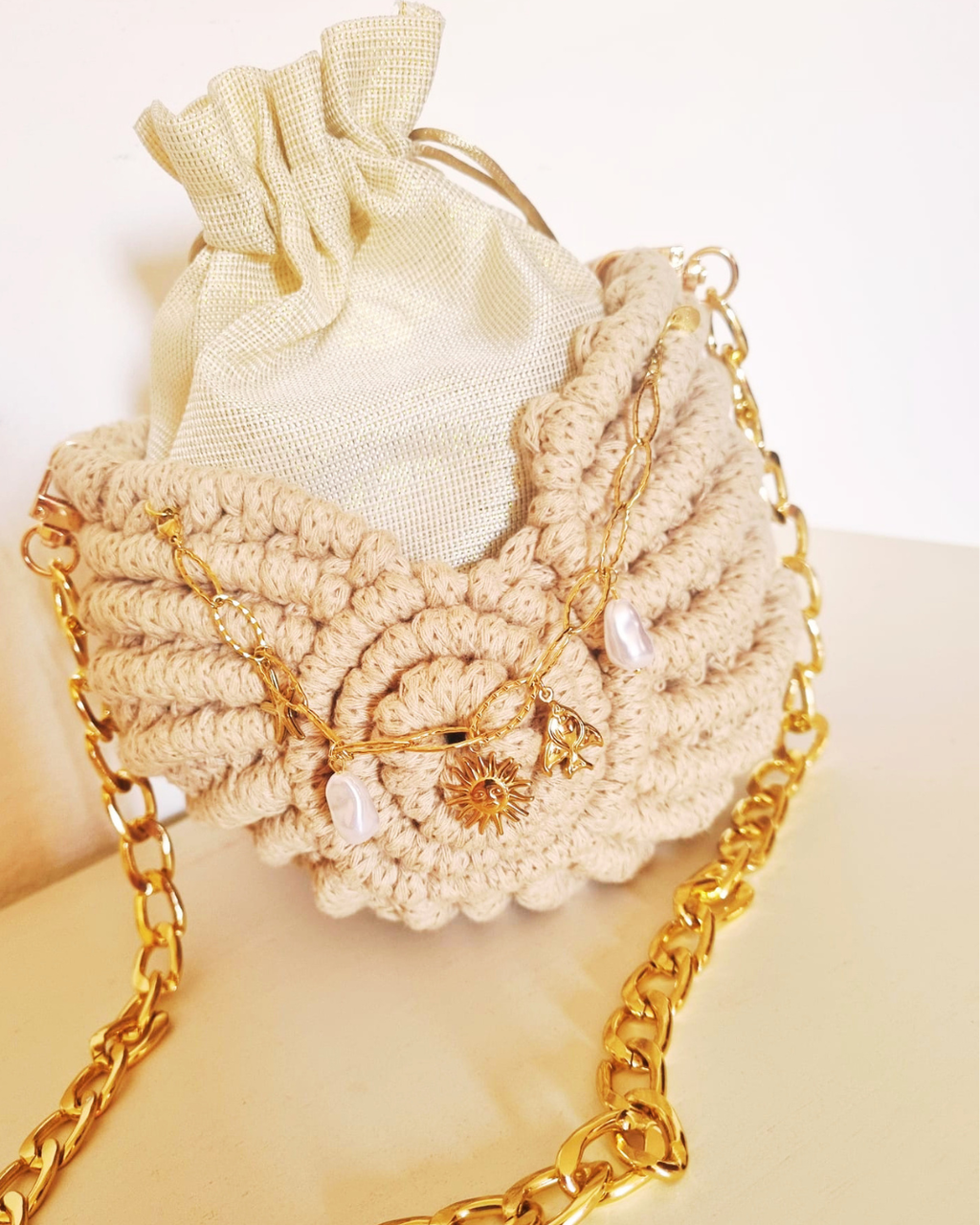 Bolsa Concha Média em Macramé | Jungle Macramé