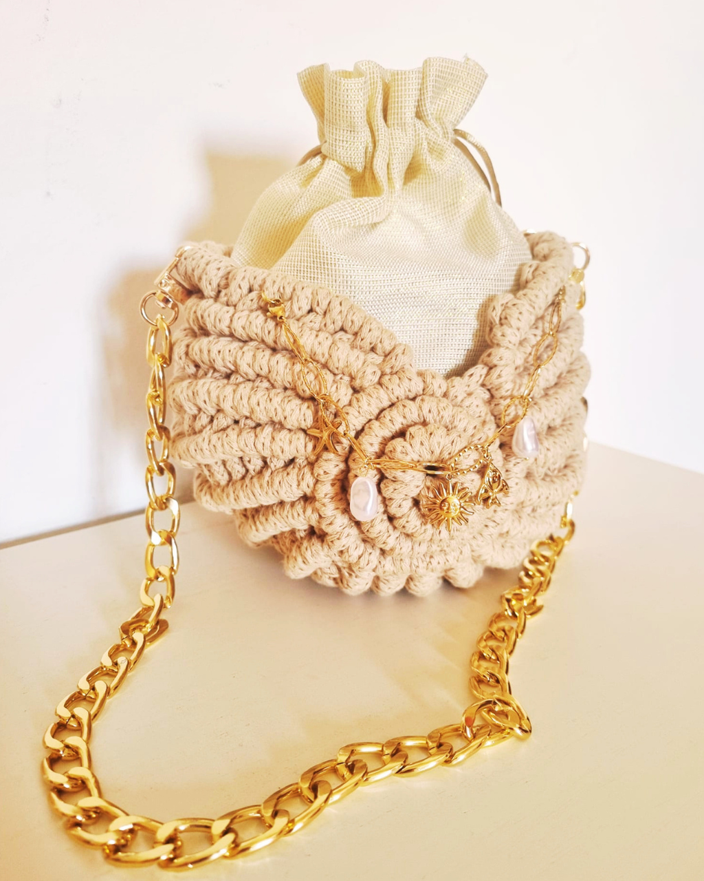 Bolsa Concha Média em Macramé | Jungle Macramé