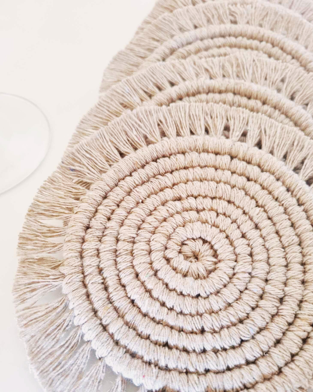 Base para Copos em Macramé – Modelo Espiral