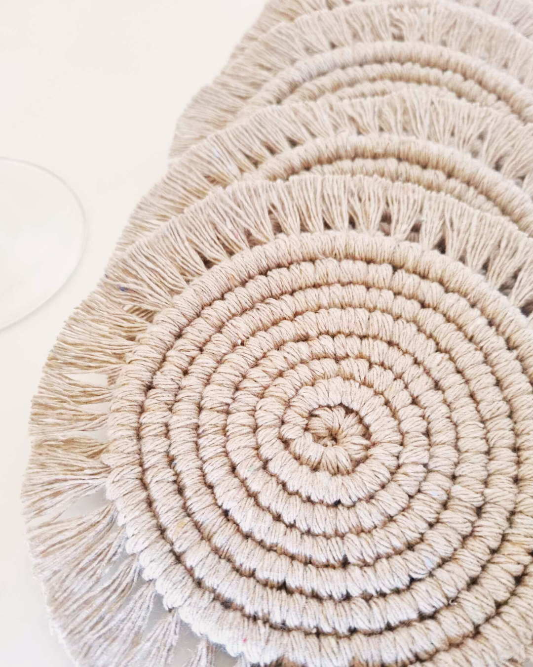 Base para Copos em Macramé – Modelo Espiral