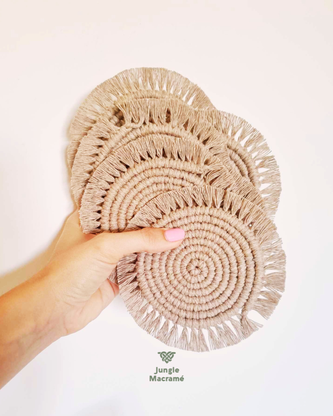 Base para Copos em Macramé – Modelo Espiral