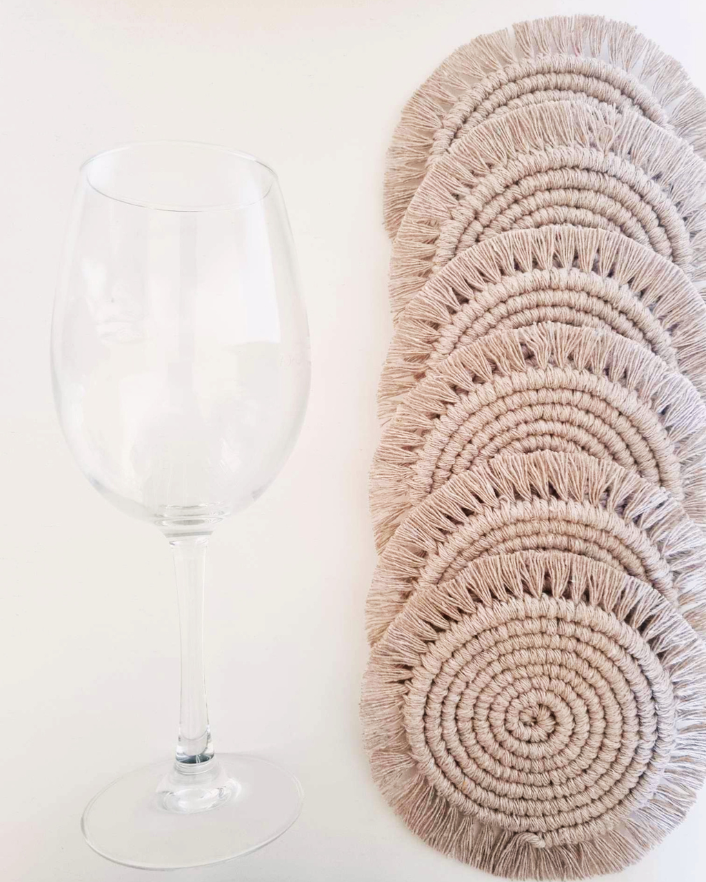 Base para Copos em Macramé – Modelo Espiral