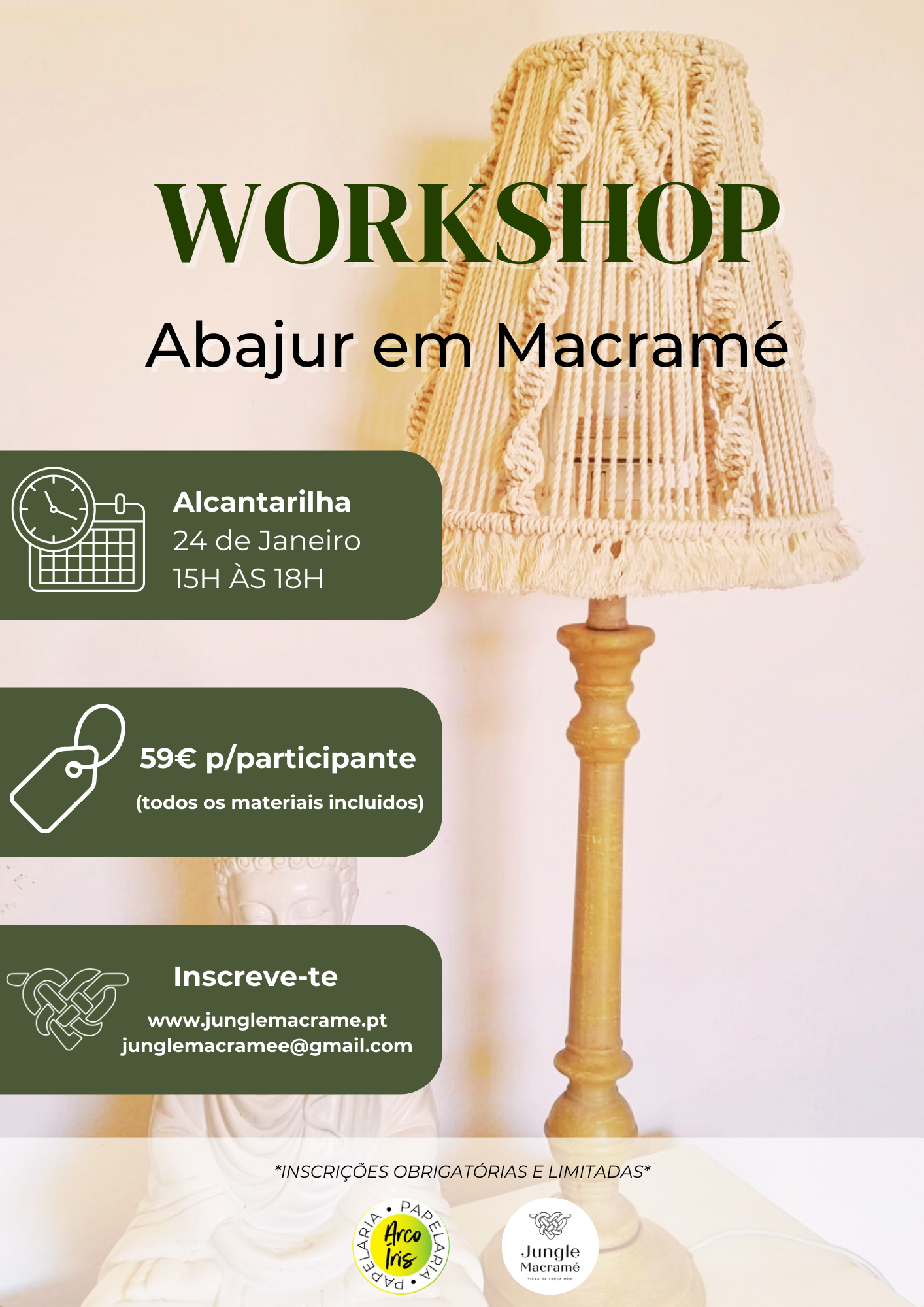 Workshop Abajur em Macramé – Alcantarilha, 24 de Janeiro