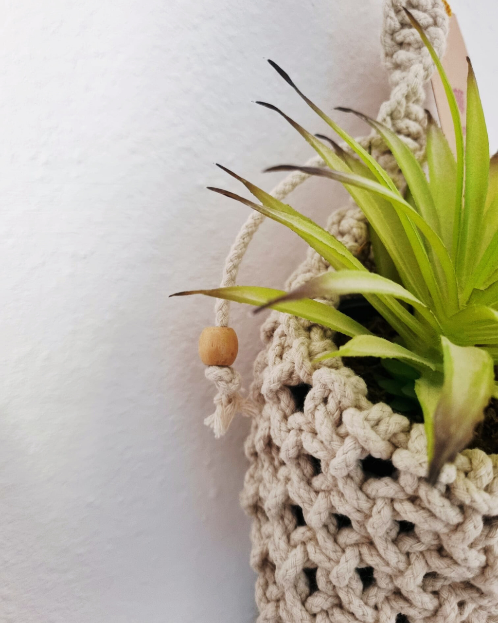 Mini Suporte de Plantas Macramé - Modelo Cesto 55cm