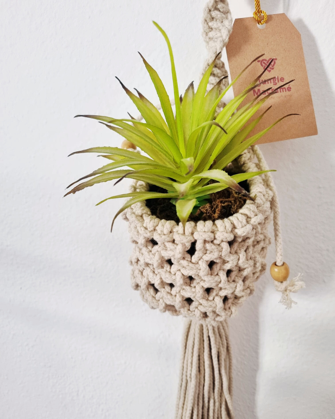 Mini Suporte de Plantas Macramé - Modelo Cesto 55cm