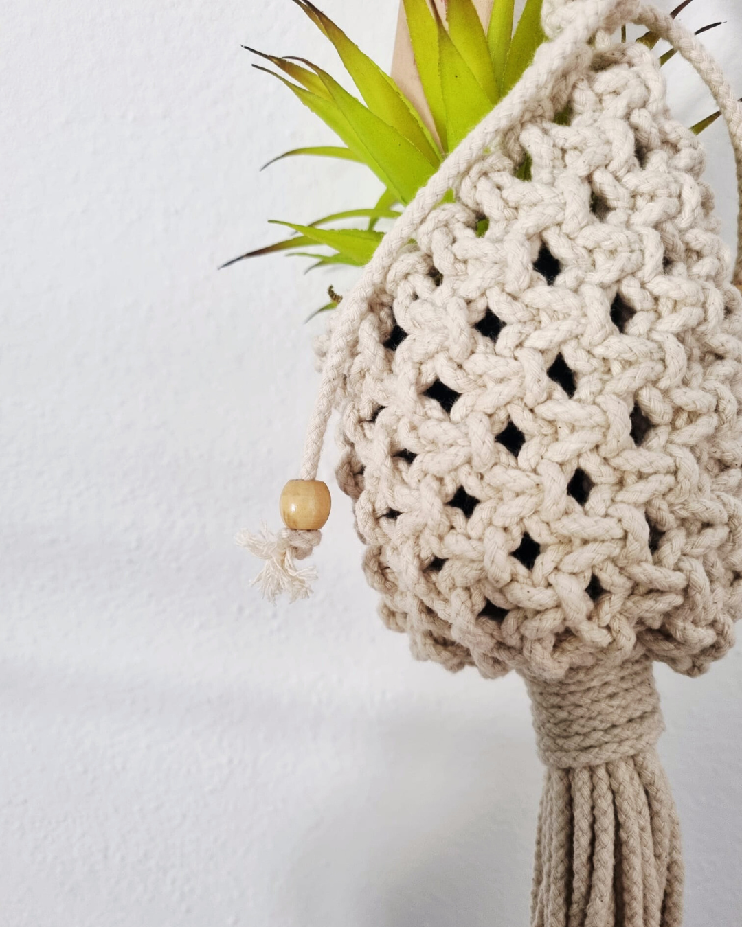 Mini Suporte de Plantas Macramé - Modelo Cesto 55cm