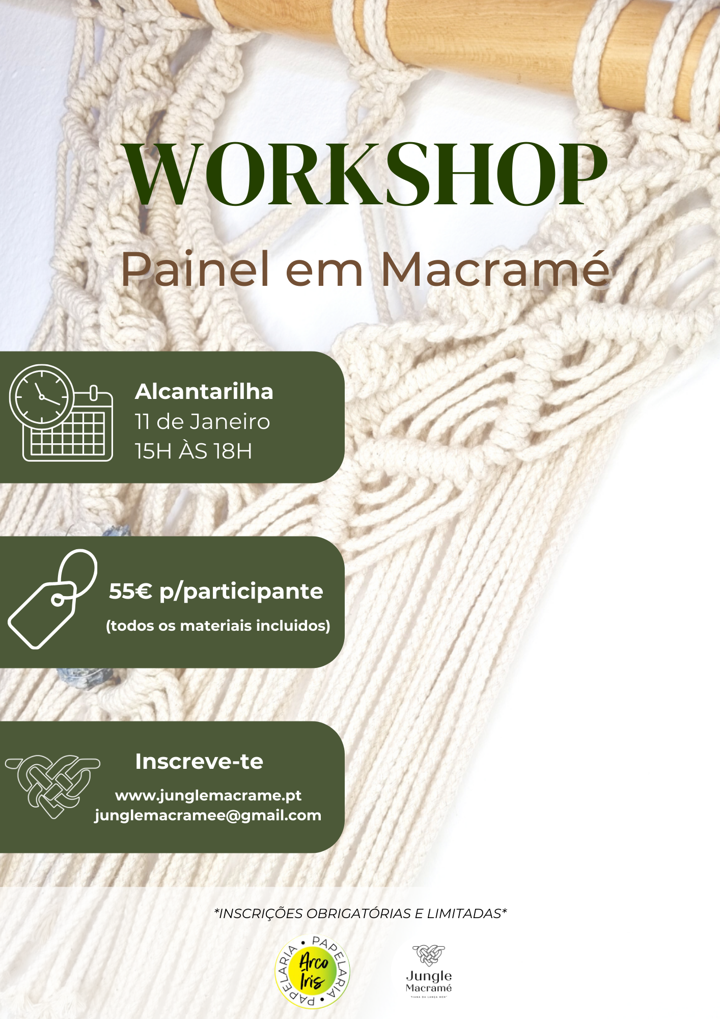 Workshop Painel de Decoração em Macramé – Alcantarilha, 11 de Janeiro