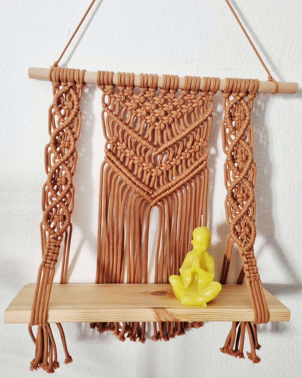 Prateleira de Parede em Macramé 40x43cm | Algodão 100%