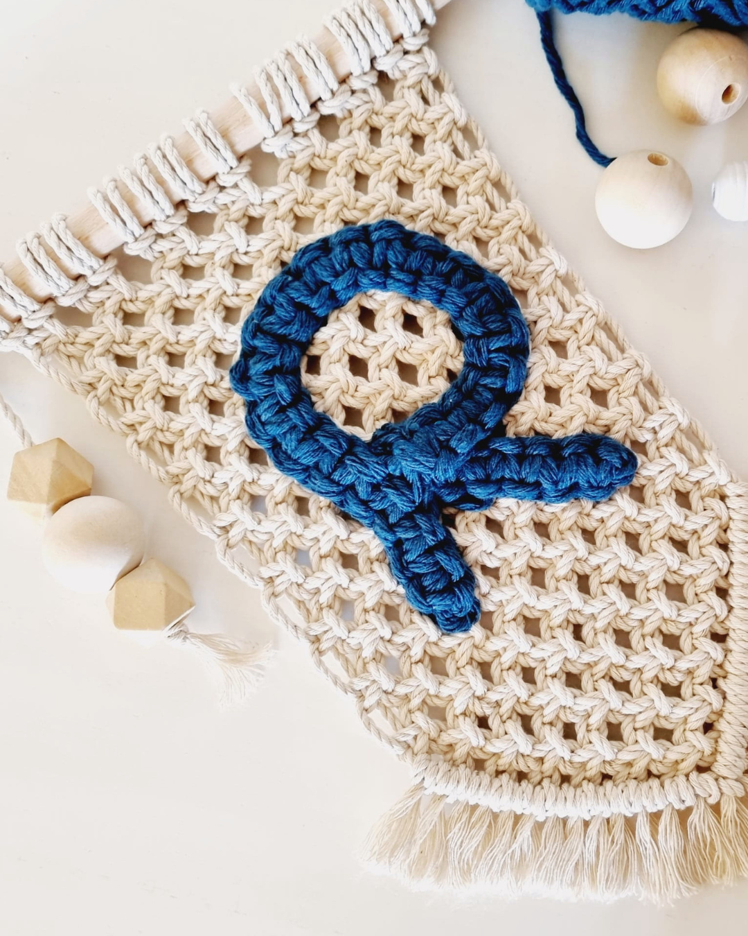 Bandeirinha Personalizada Macramé - Decoração Infantil