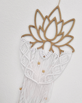 Painel Flor de Lótus em Macramé com MDF