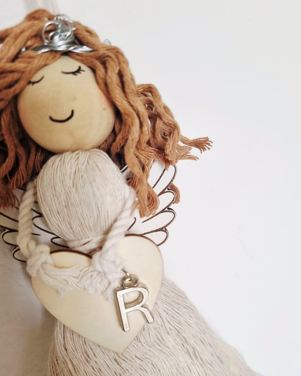 Anjo Decorativo em Macramé Personalizado
