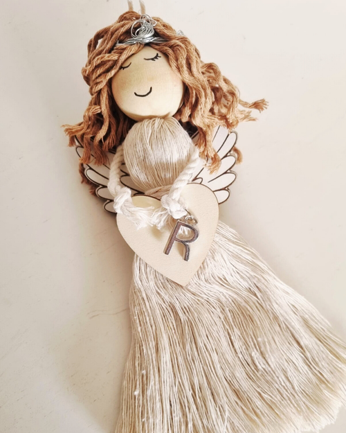Anjo Decorativo em Macramé Personalizado