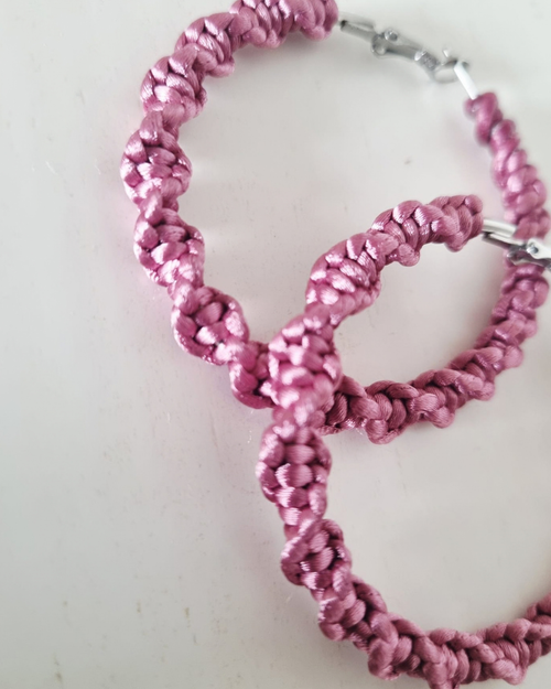 Argolas 5cm Rosa Fúchsia Acetinado - Última Unidade