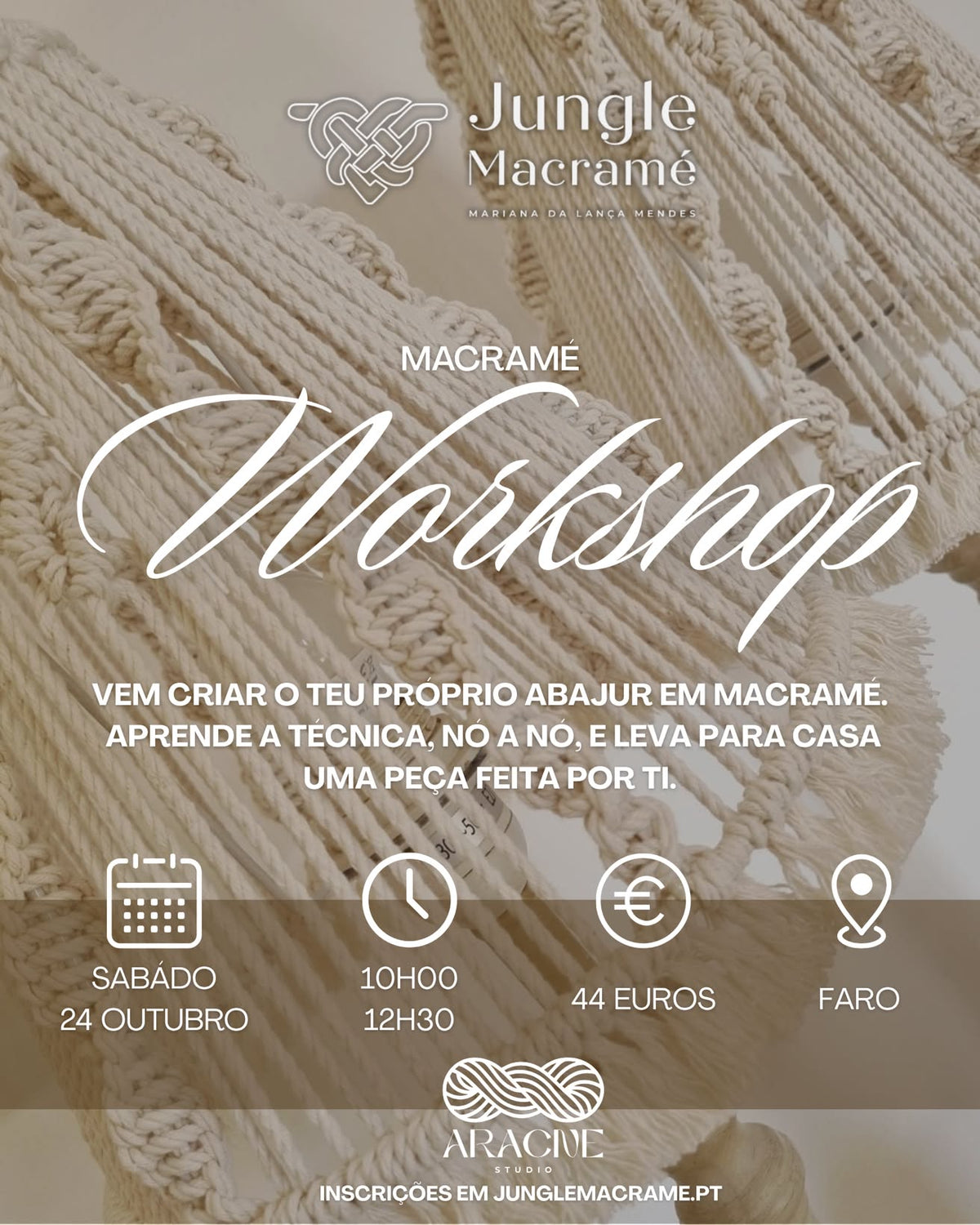 Workshop de Abajur em Macramé – Faro, 24 de outubro de 2026