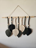 Painel Folhas em Macramé | 60x45cm