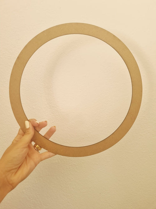 Aro em MDF 30cm para espelhos em macramé