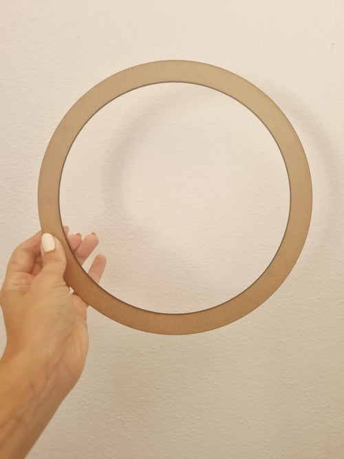 Aro pequeno em MDF 25cm para espelhos em macramé