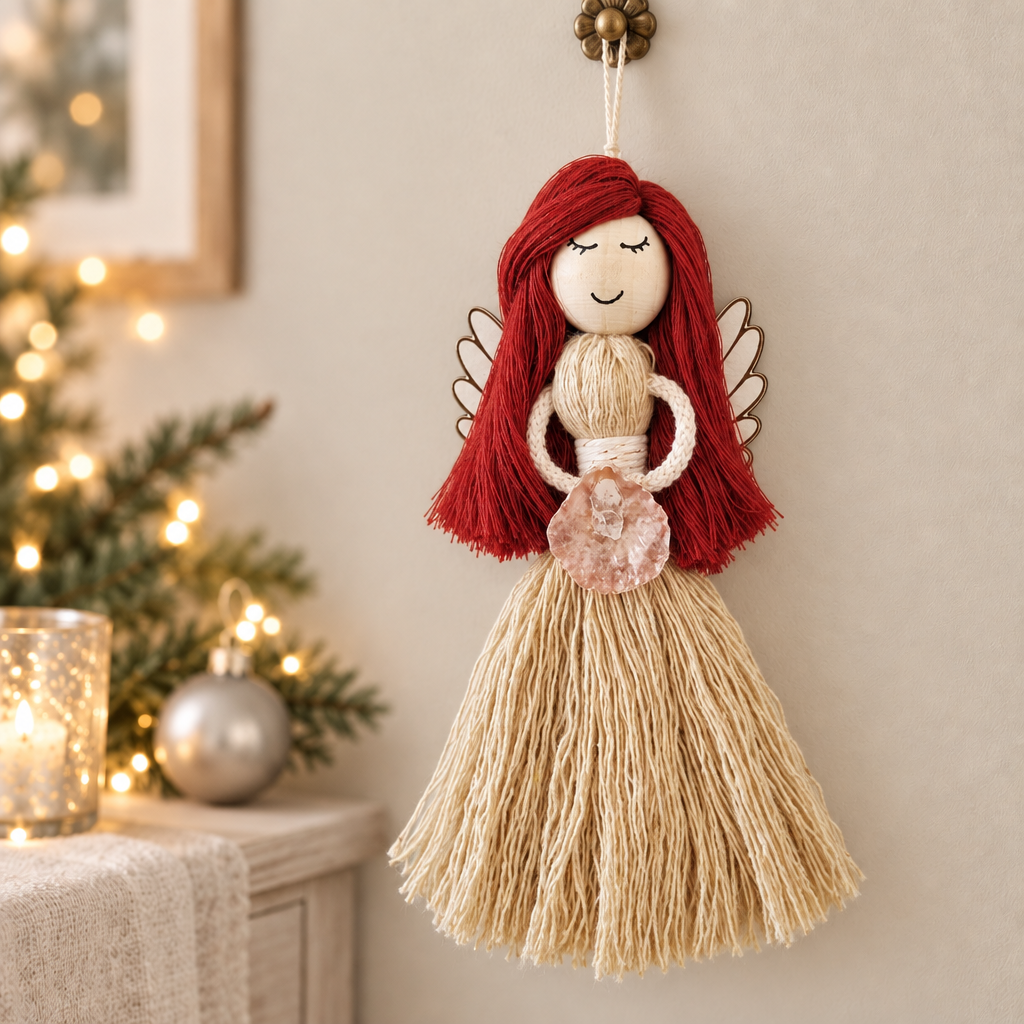 Capa criada com IA do anjinho do mar com vestido natural, cabelo vermelho e concha rosada