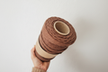 Fio de algodão 5mm castanho para macramé - bobine de 150m
